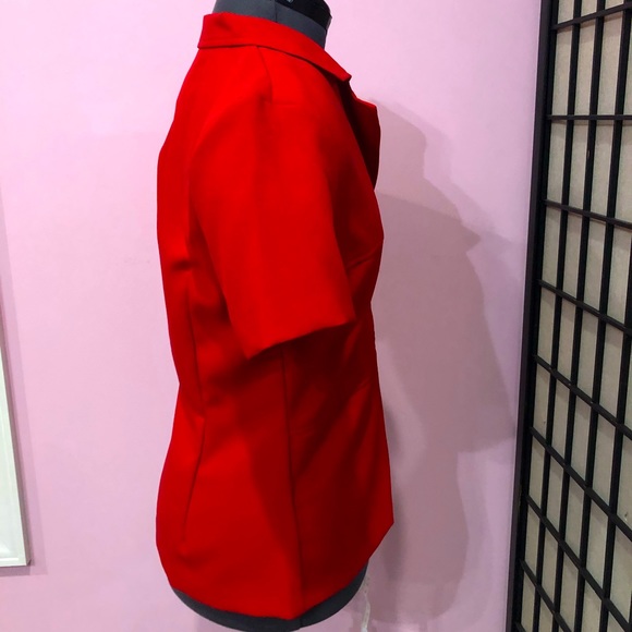 ♥️ A-LIST BY WRAPPER Ladies tailored red short sleeved jacket/blazer size 8 EUC - Picture 7 of 10